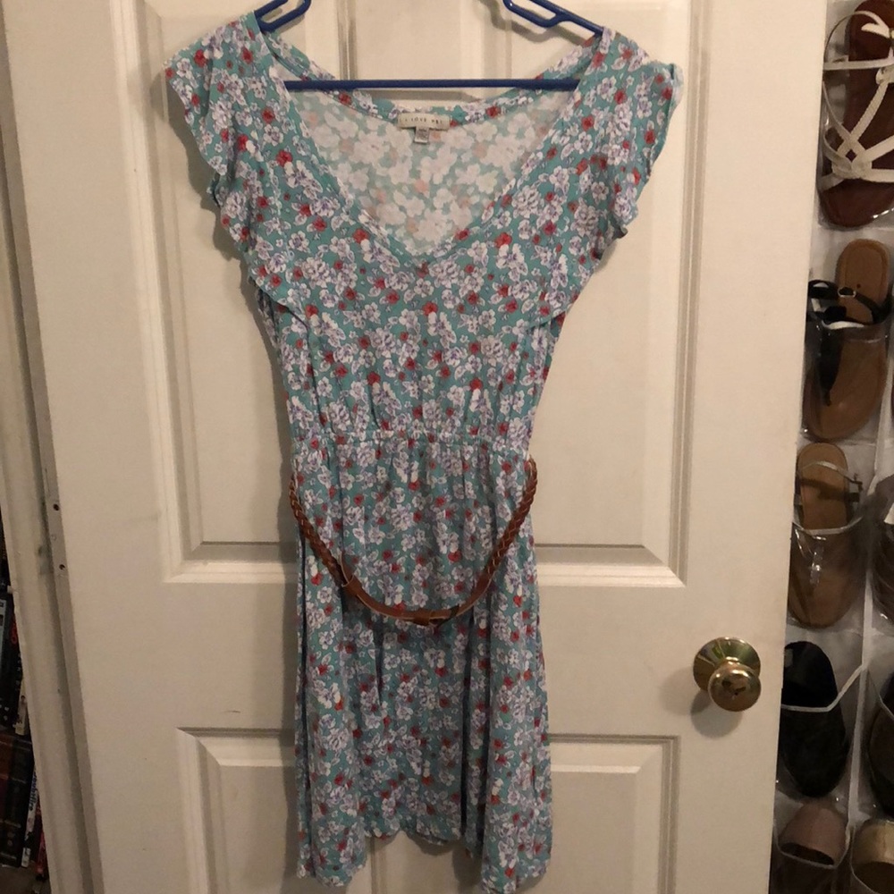 I Love H81 (Forever 21) Floral Dress w/ Brown Belt